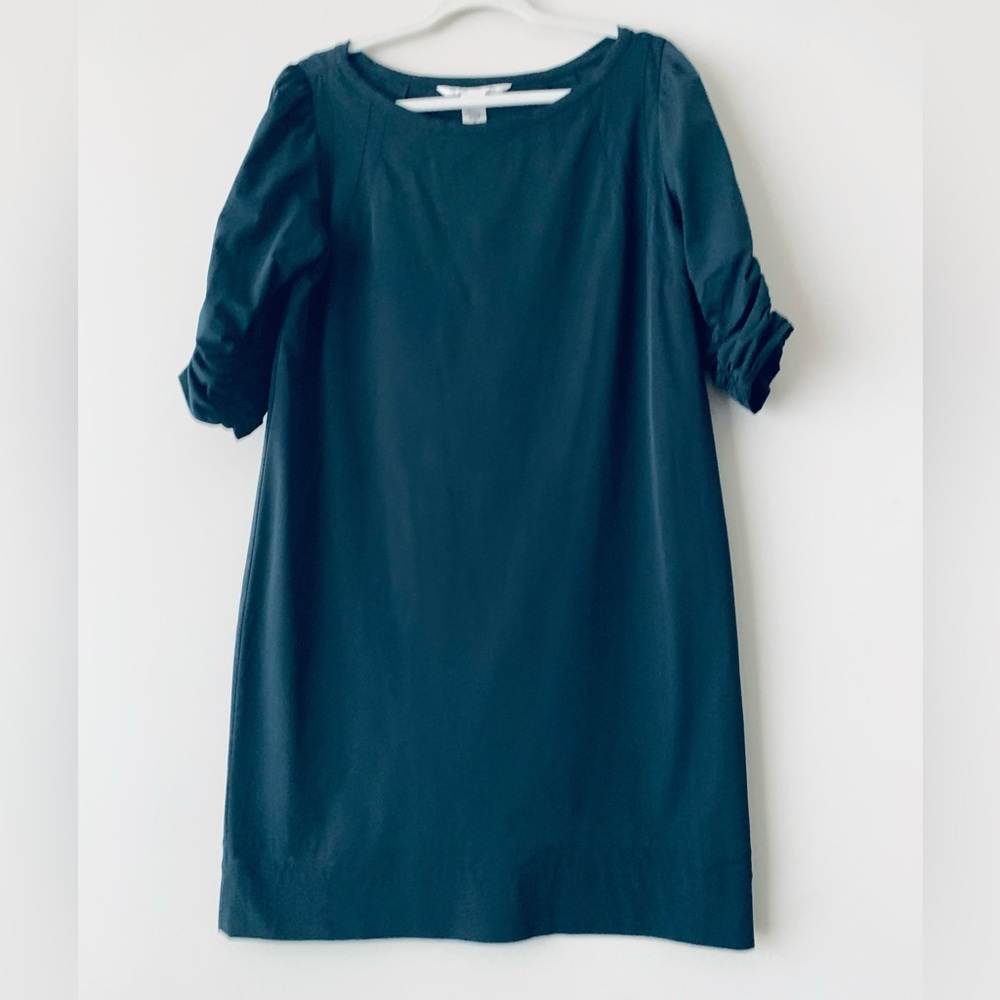 Diane Von Furstenberg Dark Teal Puff Sleeve Tunic Dress Women’s 10 Quiet Luxury